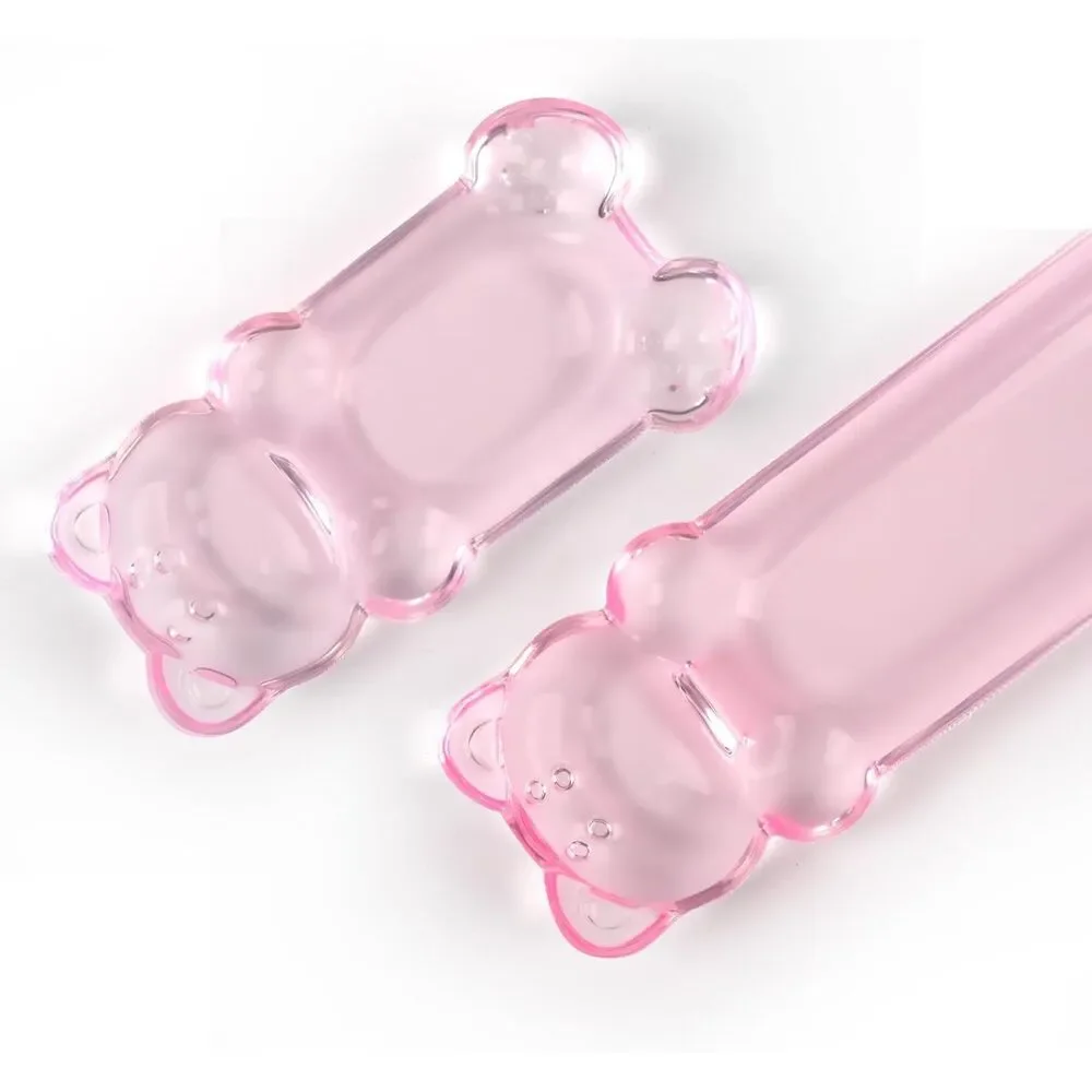 Clear Gel Keyboard Wrist Rest Pink Bear Cute Ergonomic Support for 60% 68% 75% P